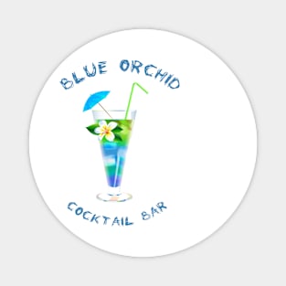 Blue Orchid Cocktail Bar Magnet